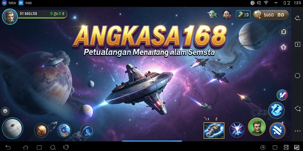 Screenshot gameplay ANGKASA168 dengan pemandangan luar angkasa yang menakjubkan.
