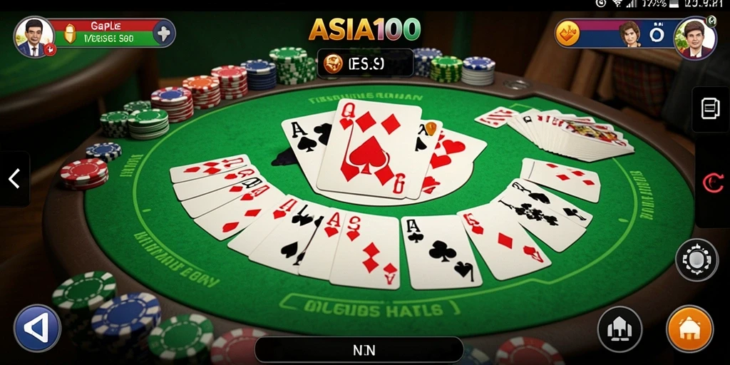 Tampilan gameplay Gaple yang menarik di ASIA100.