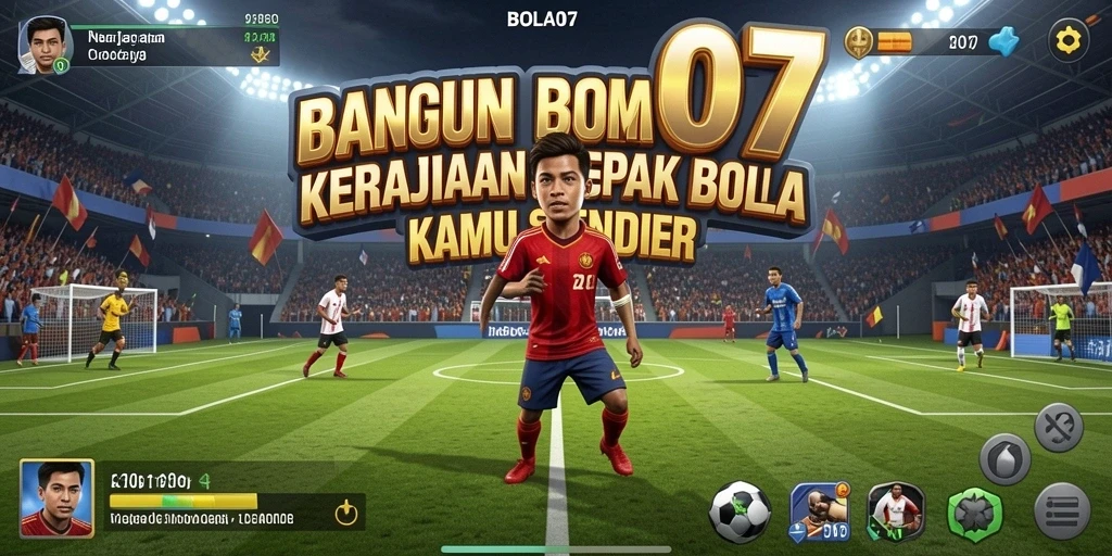 Screenshot utama BOLA07 menampilkan gameplay seru mengelola klub sepak bola.