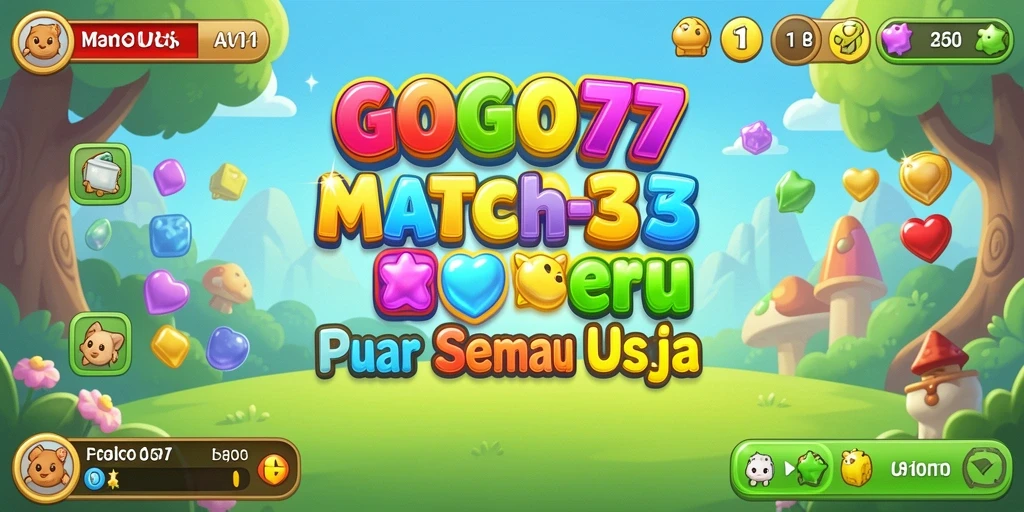 Tampilan gameplay GOGO77 yang menarik dalam permainan Match-3.
