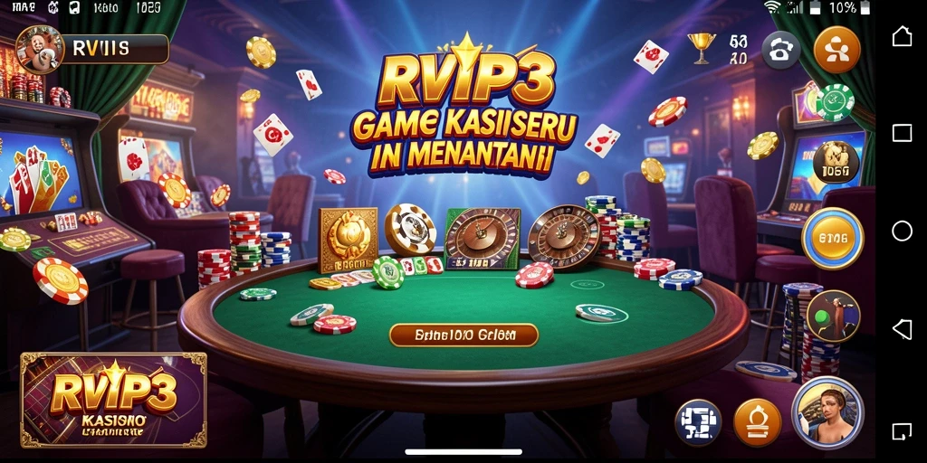 Tampilan gameplay menarik di RVIP3 dengan berbagai pilihan permainan Kasino.