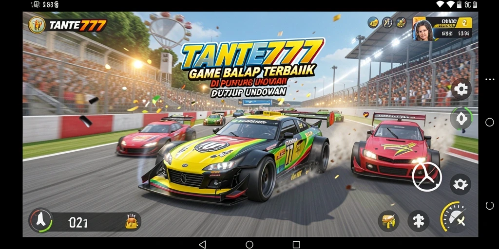 Screenshot TANTE777 menampilkan aksi balapan yang mendebarkan.