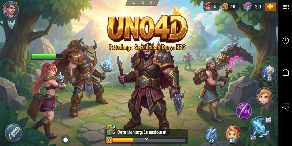 Tampilan intens dari gameplay RPG UNO4D yang menampilkan pertarungan epik.